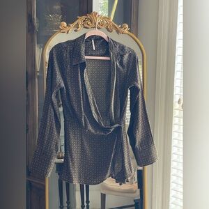 Free People Arlo Wrap Top in Twilight - Missing Belt